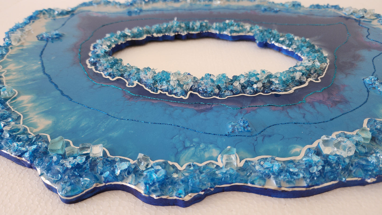Ocean Dreams Resin Wall Art — Hand-Poured Ocean Wave Coastal Décor