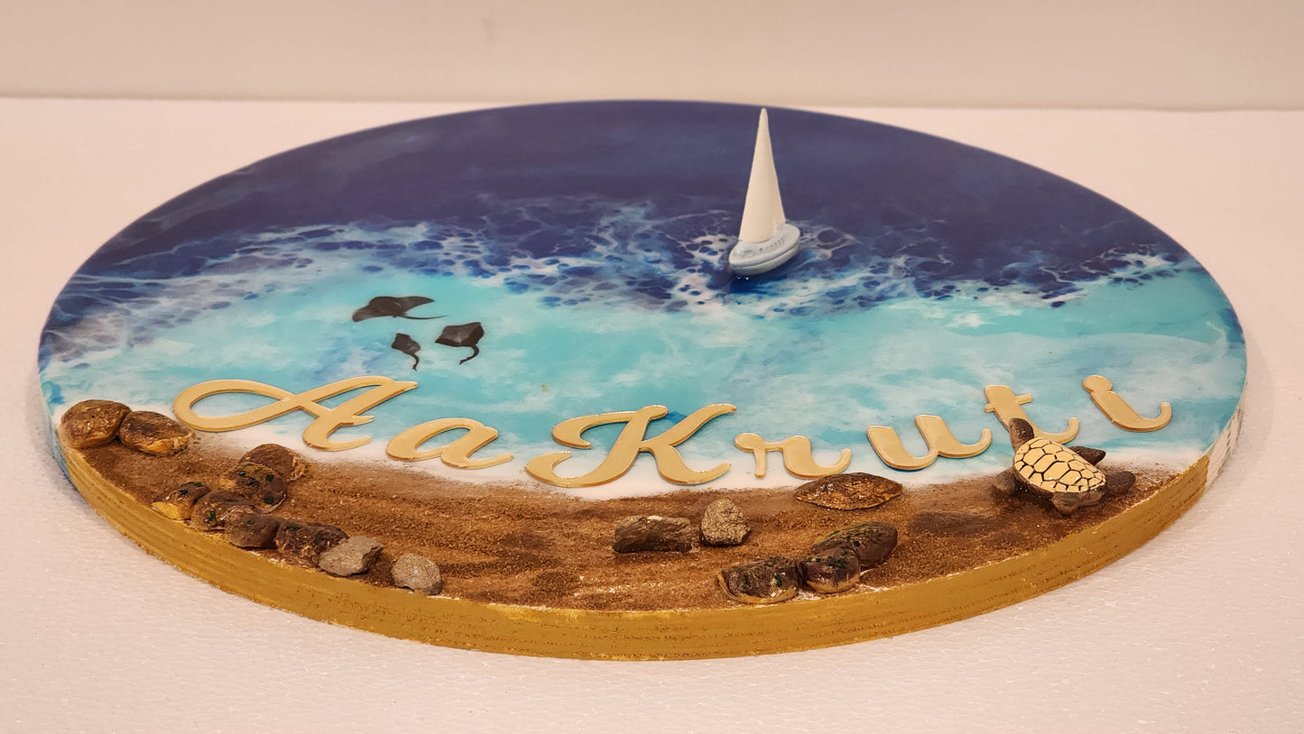 Ocean Dreams Resin Wall Art — Hand-Poured Ocean Wave Coastal Décor