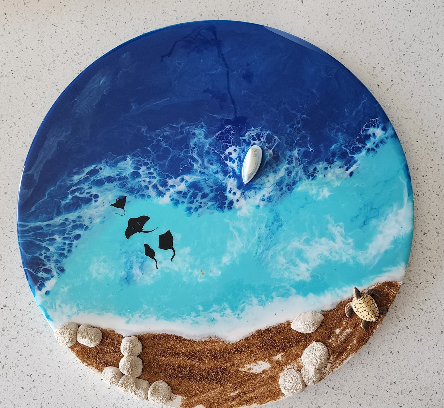 Ocean Dreams Resin Wall Art — Hand-Poured Ocean Wave Coastal Décor